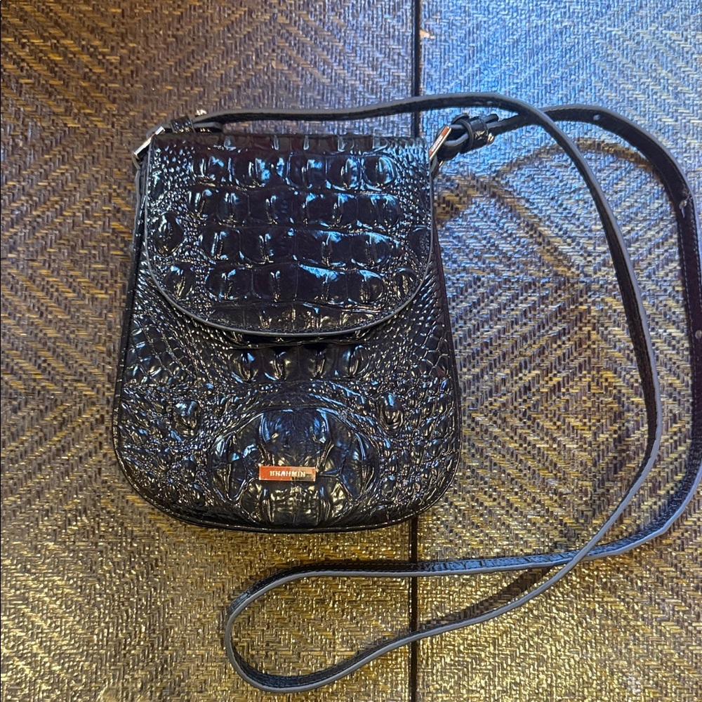 Brahmin Black Crocodile Crossbody Bag
